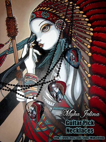 wakanda native american guitar pick necklaces