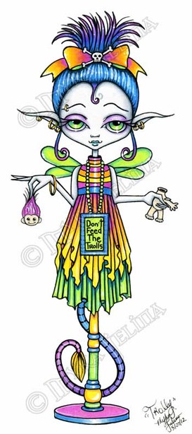 Rainbow Fairy Circus Big Eyed Dolls Pixie Stick Freaks Myka Jelina Signed Print 